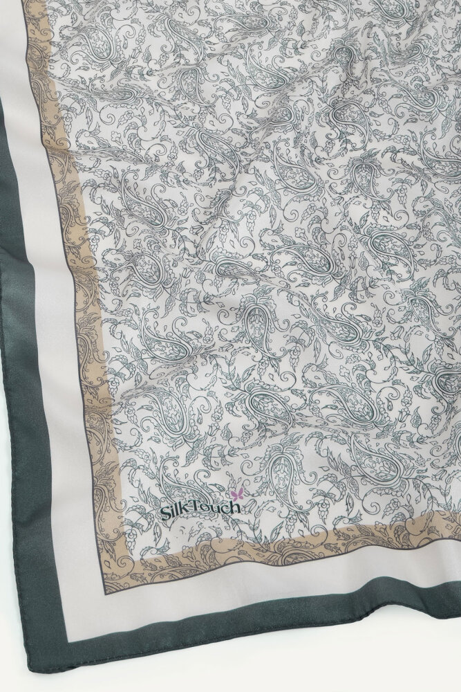 Gri Asalet Motifi Desen Kristal Eşarp - 3