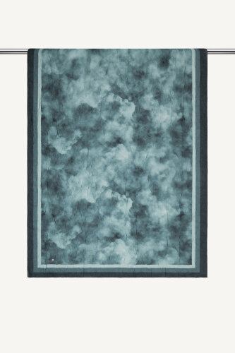 Gri Bulut Desenli Kraş Şal