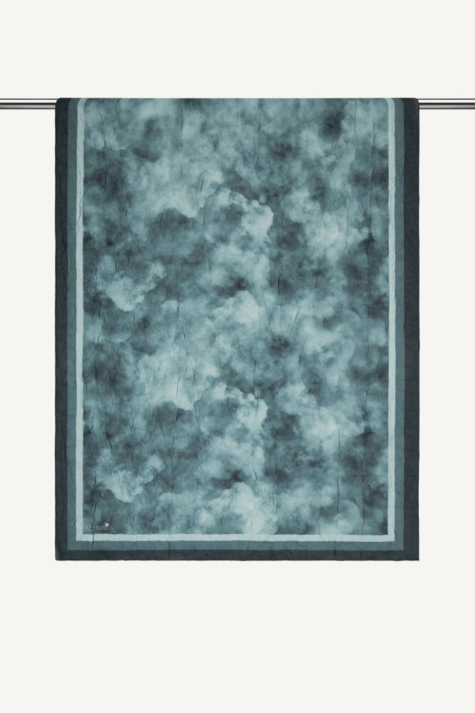 Gri Bulut Desenli Kraş Şal - 1