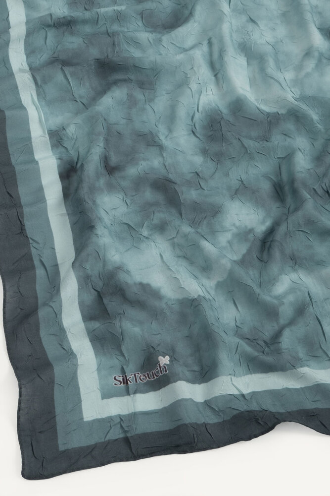 Gri Bulut Desenli Kraş Şal - 2