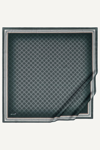 Gri Elmas Bağ Desen Kristal Eşarp (1)