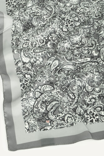 Gri Etnik Desen Kristal Eşarp - 3