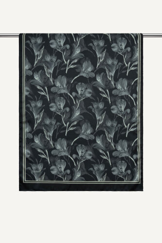 Gri Lale Desenli İdol Vual Şal