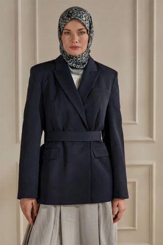 Gri Leopar Desenli Kraş Eşarp