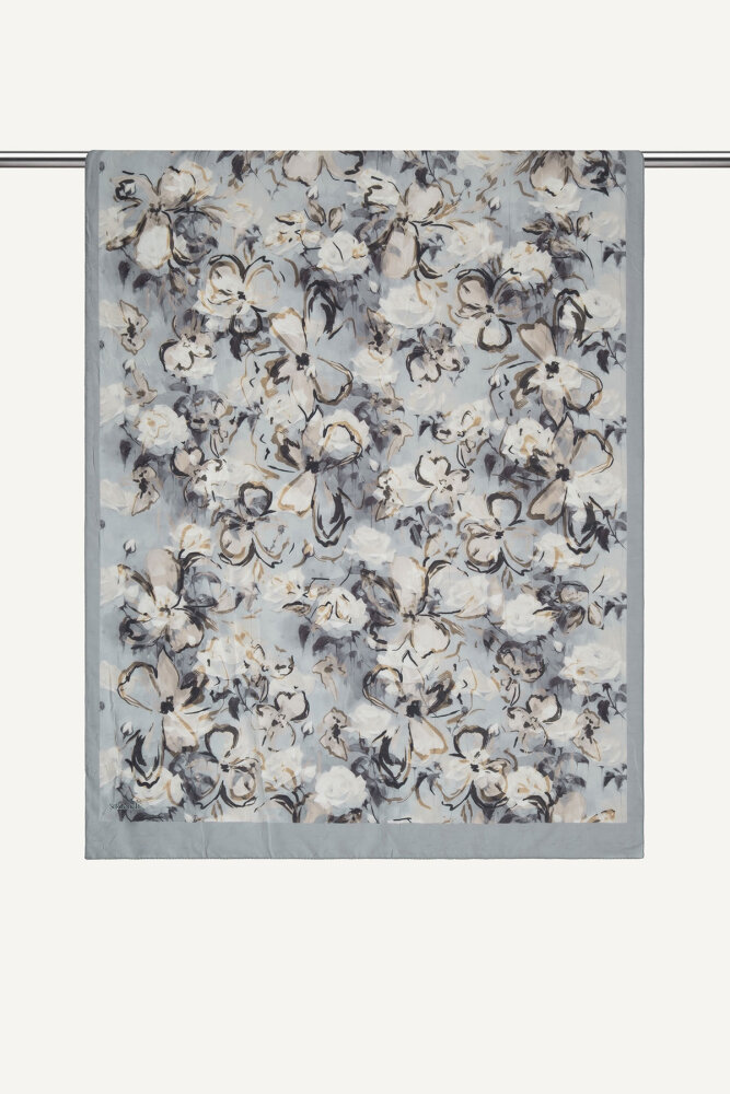 Gri Pamuk Esintisi Desen Kraş Şal - 3