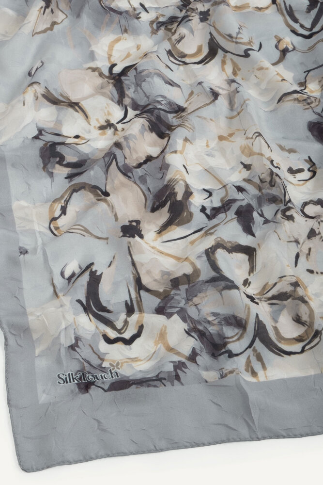 Gri Pamuk Esintisi Desen Kraş Şal - 4