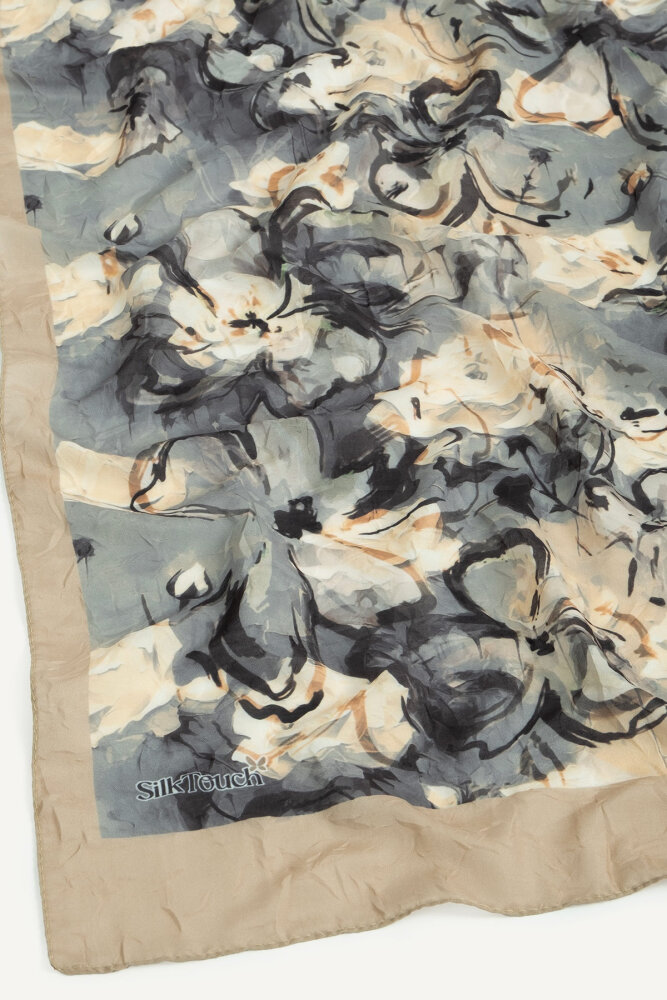 Gri Pamuk Esintisi Desen Kraş Şal - 2