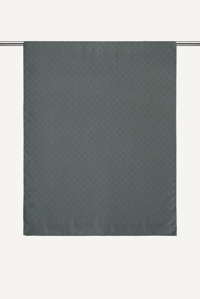 Gri Piramit Monogram Desen Mercan Şal - 1