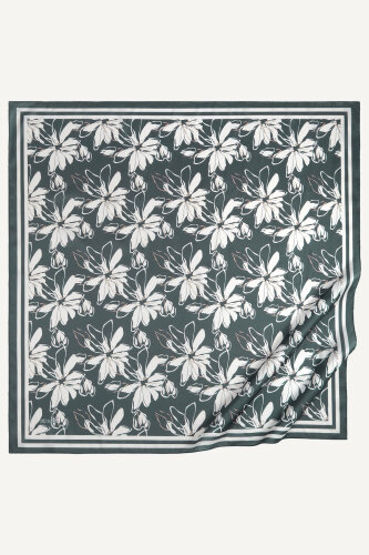 Gri Şakayık Desen Kristal Eşarp (1)