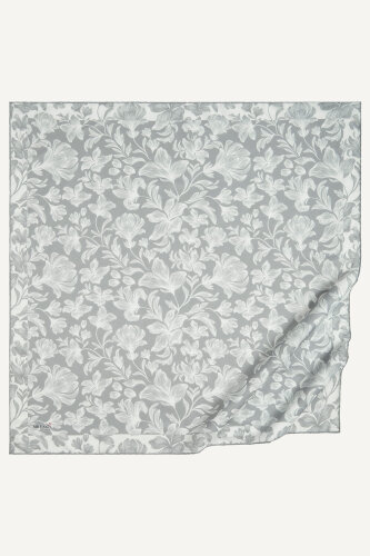 Gri Zambak Desen Natural Eşarp (1)