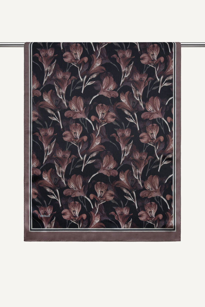 Gül Lale Desenli İdol Vual Şal - 1