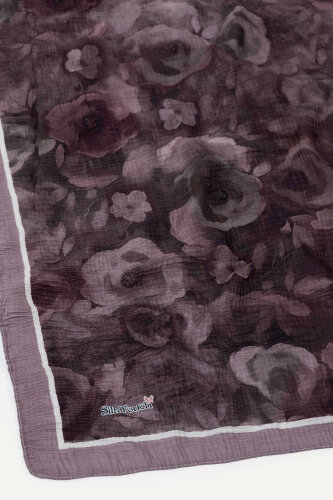 Gül Nostaljik Gül Desenli Müslin Eşarp - 3