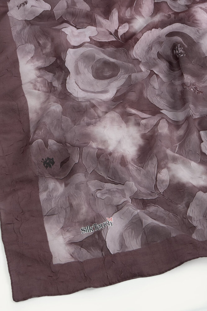 Gül Suluboya Gül Desenli Kraş Şal - 2