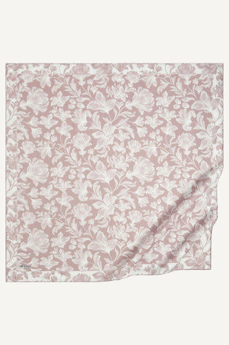 Gül Zambak Desen Natural Eşarp (1)