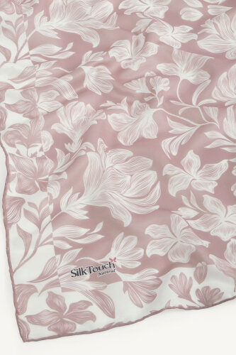 Gül Zambak Desen Natural Eşarp - 3