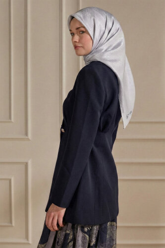 Gümüş Düz Renk Kehribar Eşarp