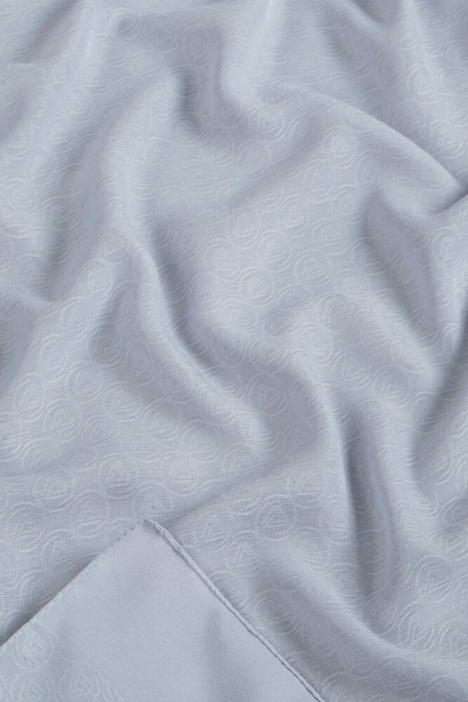 Gümüş Piramit Monogram Desen Mercan Şal - 2