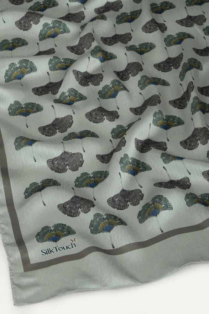 Gümüş Yonca Desenli İdol Vual Şal - 2