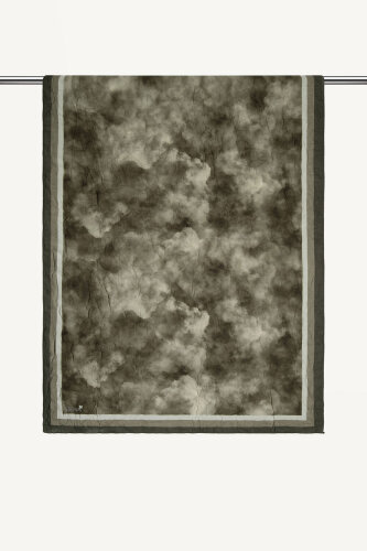 Haki Bulut Desenli Kraş Şal (1)