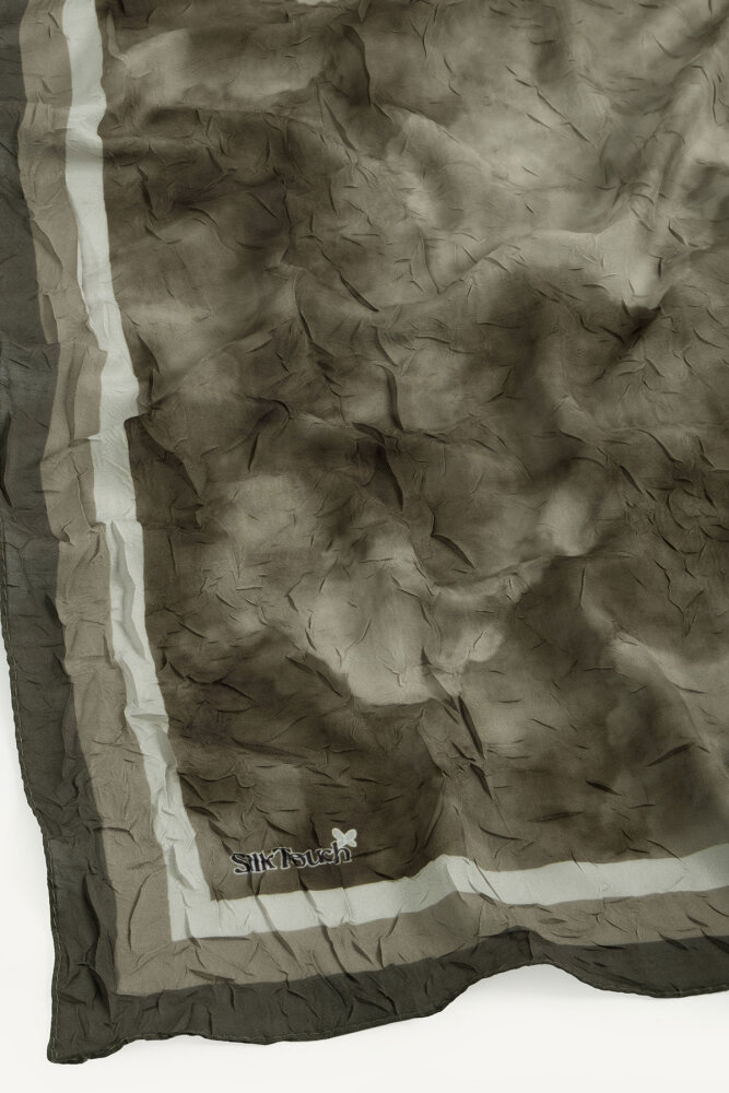 Haki Bulut Desenli Kraş Şal - 3