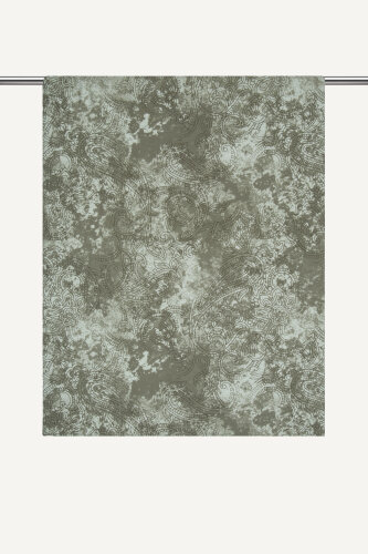 Haki Etnik Dantel Desen Rami Şal