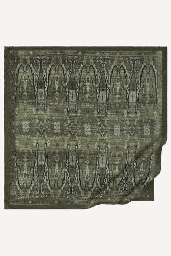 Haki Miras Desenli Müslin Eşarp (1)