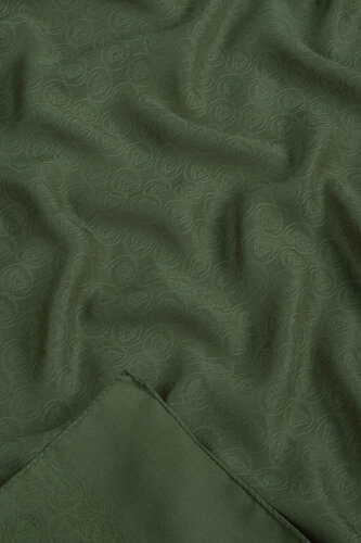 Haki Piramit Monogram Desen Mercan Şal (1)