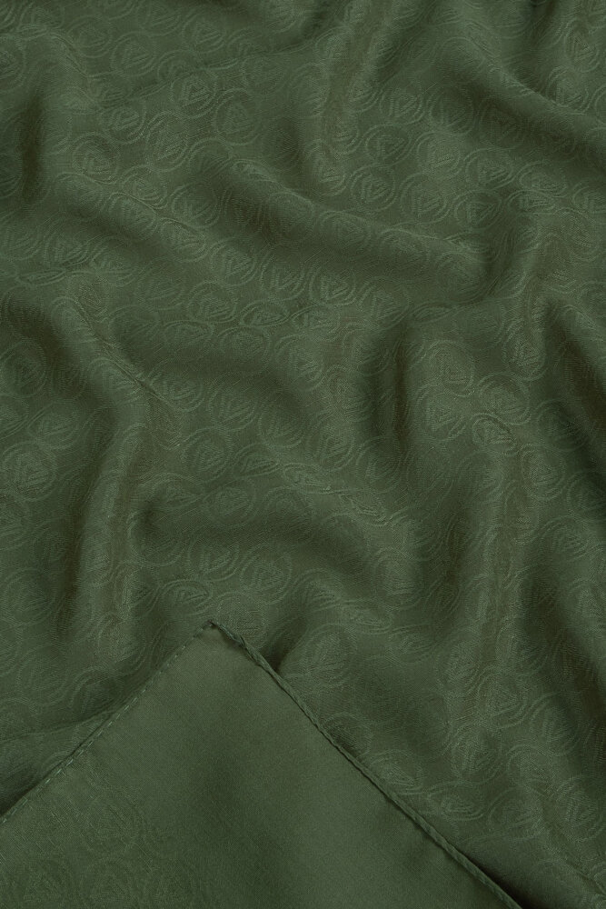 Haki Piramit Monogram Desen Mercan Şal - 2