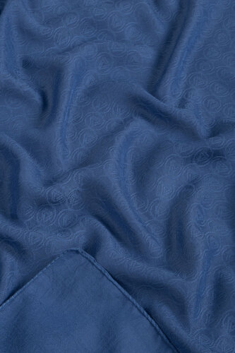 İndigo Piramit Monogram Desen Mercan Şal - 3