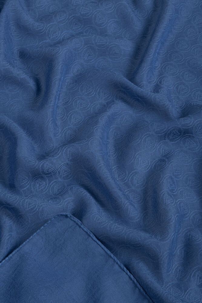 İndigo Piramit Monogram Desen Mercan Şal - 3