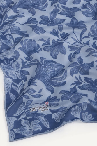 İndigo Zambak Desen Natural Eşarp - 3