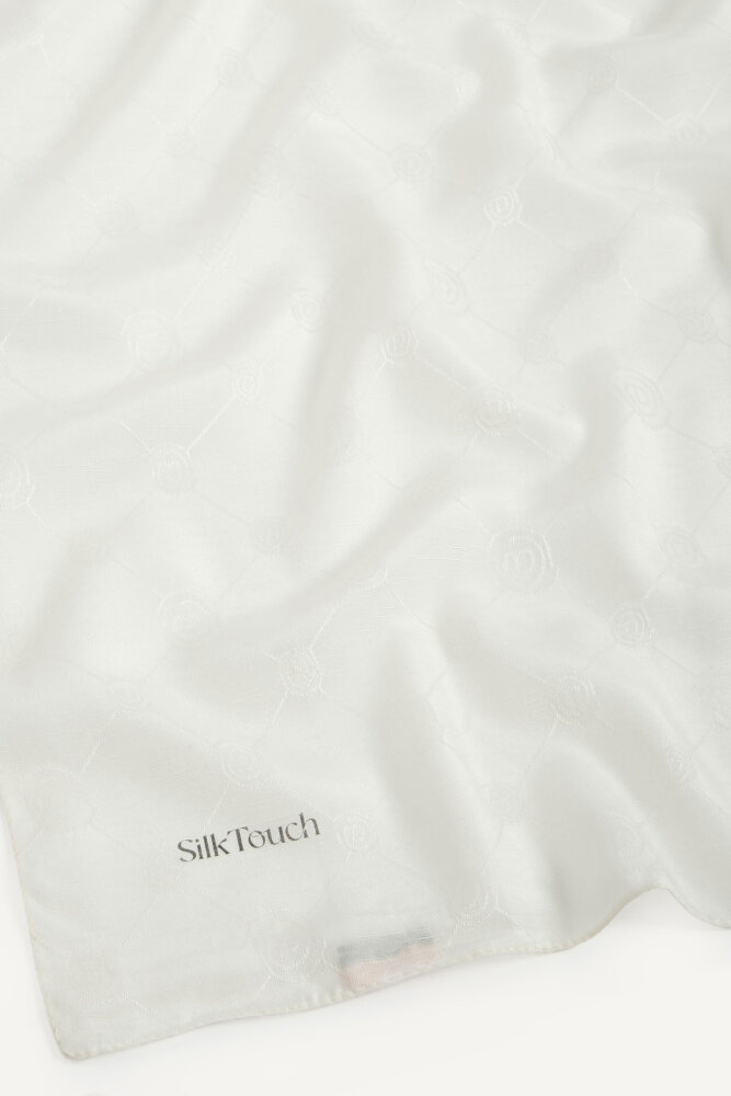 İpeksi Monogram Desen Mercan Eşarp - 3