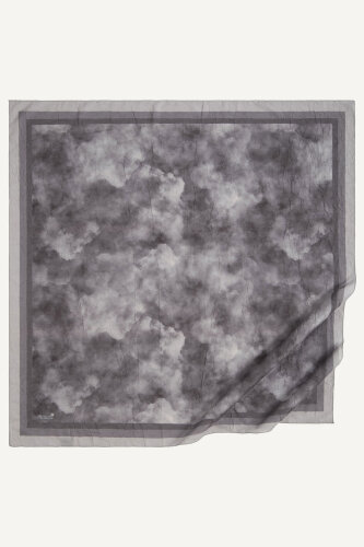 Kahve Bulut Desen Kraş Eşarp (1)