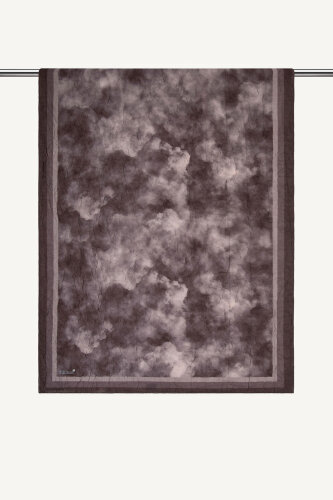 Kahve Bulut Desenli Kraş Şal