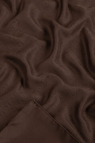 Kahve Piramit Monogram Desen Mercan Şal (1)
