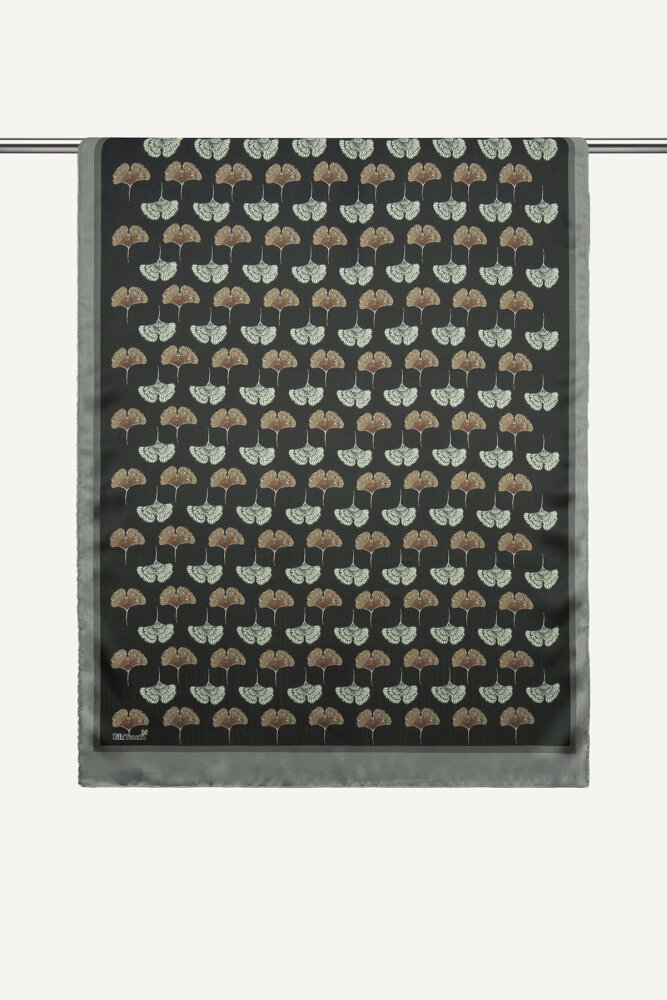 Kahve Yonca Desenli İdol Vual Şal - 1