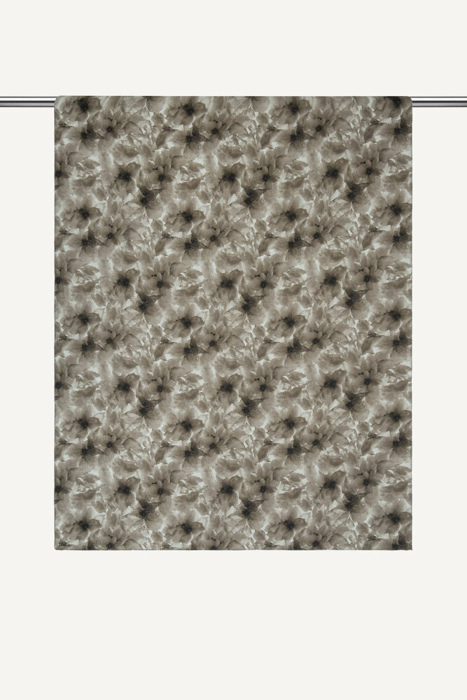 Kahverengi Sisli Buket Desen Rami Şal - 1