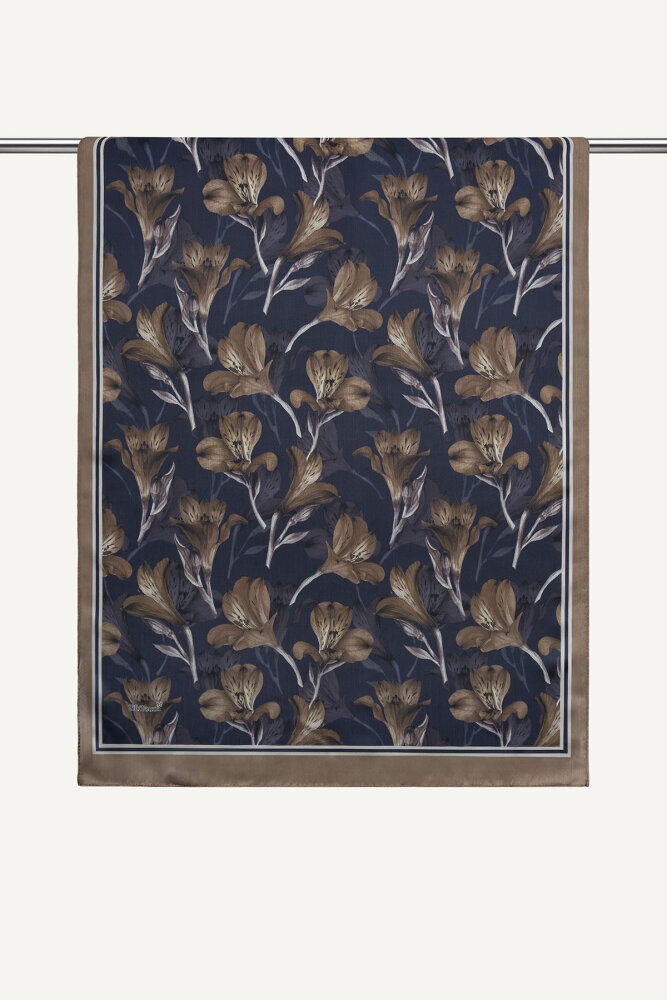 Karamel Lale Desenli İdol Vual Şal - 1