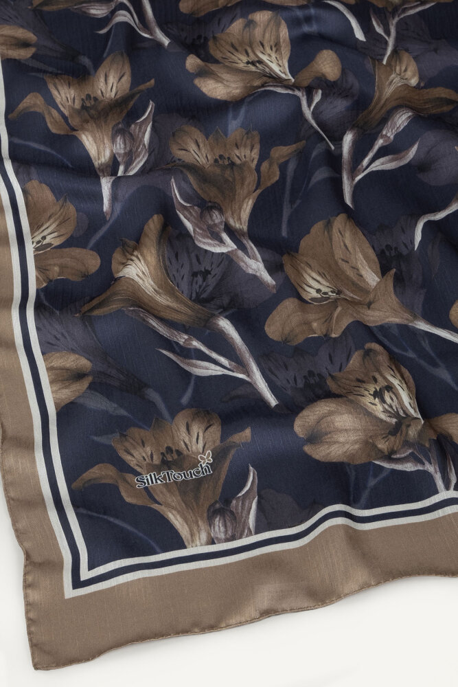 Karamel Lale Desenli İdol Vual Şal - 2