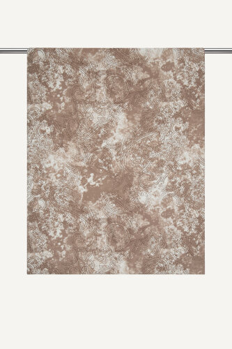 Kestane Rengi Etnik Dantel Desen Rami Şal (1)