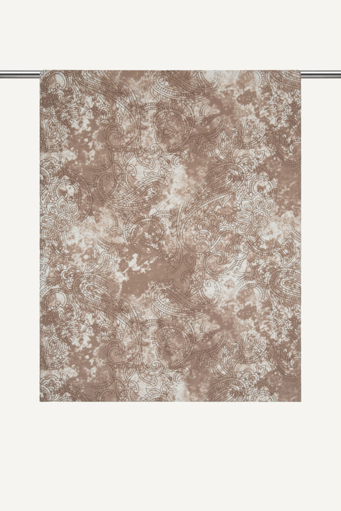 Kestane Rengi Etnik Dantel Desen Rami Şal - 2