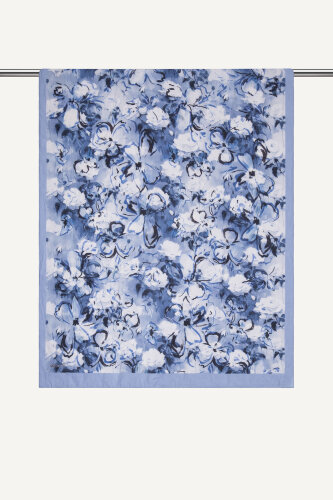 Koyu Mavi Pamuk Esintisi Desen Kraş Şal