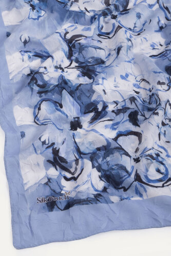 Koyu Mavi Pamuk Esintisi Desen Kraş Şal (1)