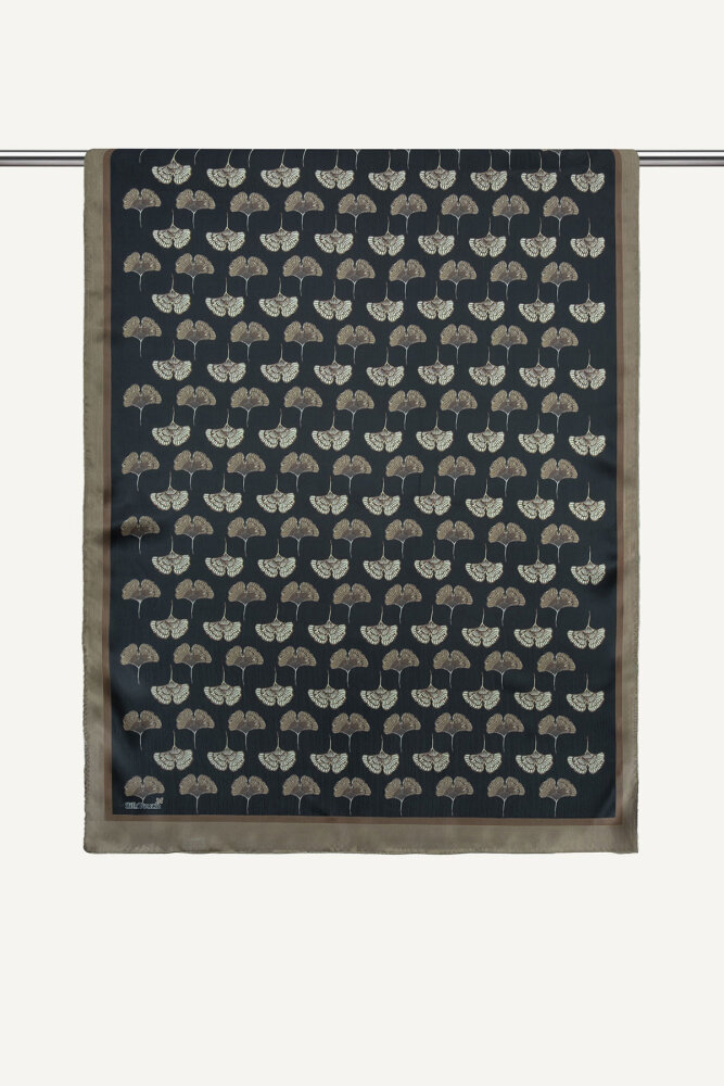 Kül Yonca Desenli İdol Vual Şal - 2