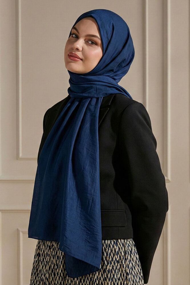 Lacivert Brissa Vual Şal - 1