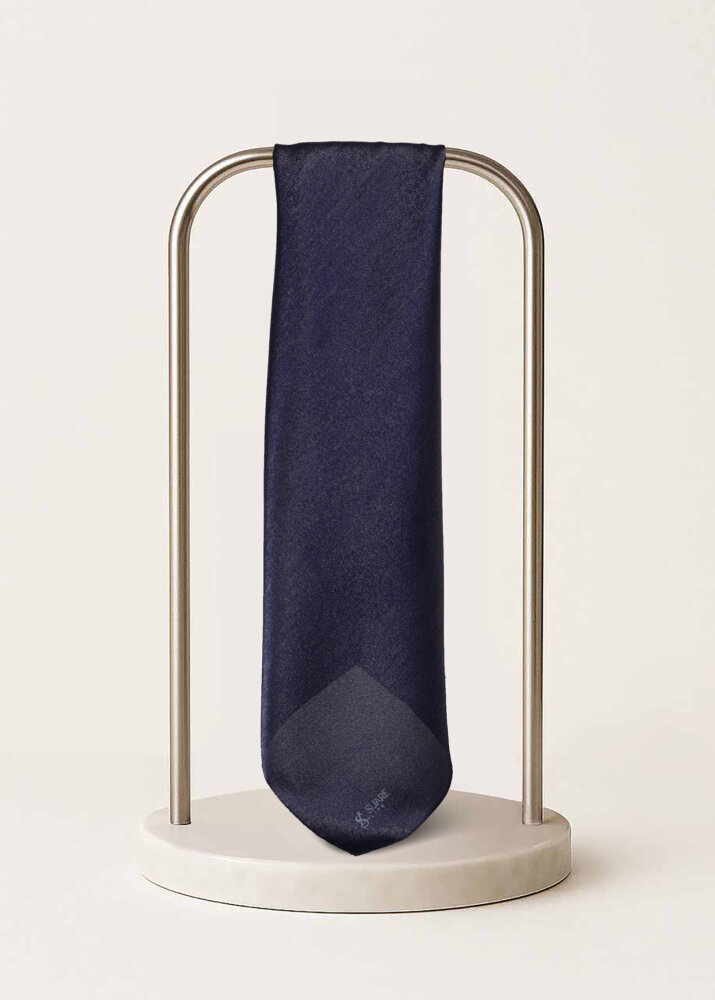 Lacivert Düz Renk Kehribar Eşarp - 2