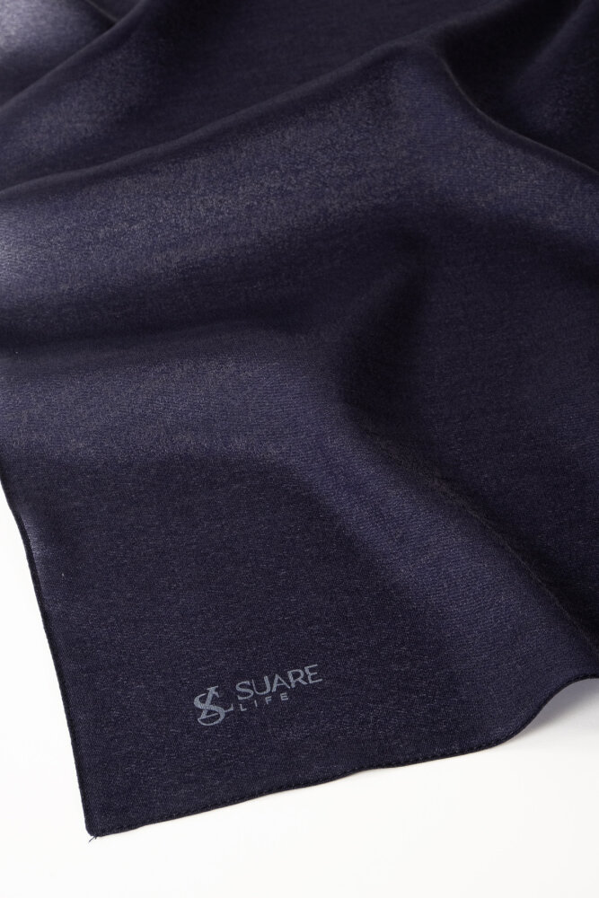 Lacivert Düz Renk Kehribar Eşarp - 3