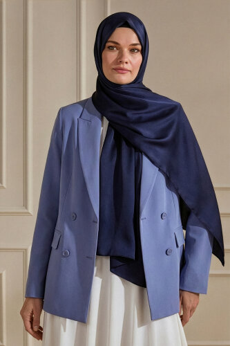 Lacivert İnci Şal 