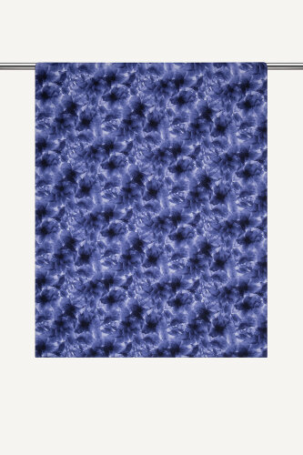 Lacivert Sisli Buket Desen Rami Şal