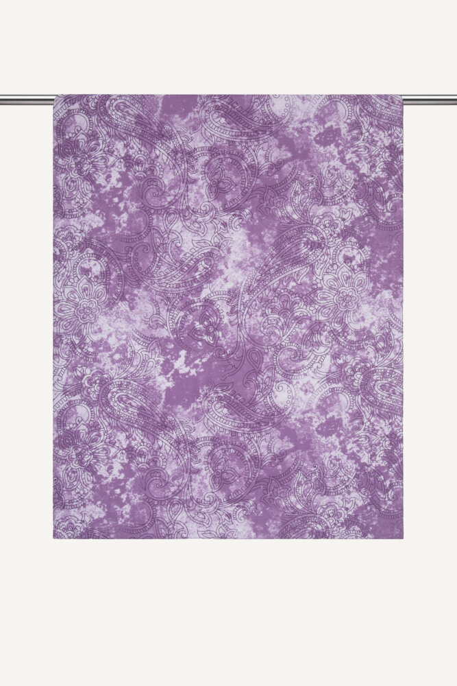 Leylak Etnik Dantel Desen Rami Şal - 1